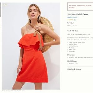 Strapless mini dress